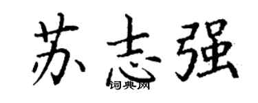 丁謙蘇志強楷書個性簽名怎么寫