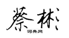 王正良蔡彬行書個性簽名怎么寫
