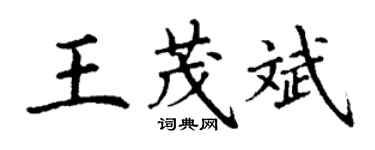 丁謙王茂斌楷書個性簽名怎么寫