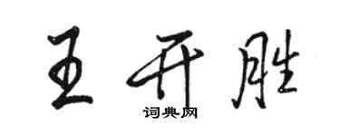 駱恆光王開勝行書個性簽名怎么寫