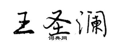 曾慶福王聖瀾行書個性簽名怎么寫
