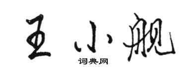 駱恆光王小艦行書個性簽名怎么寫