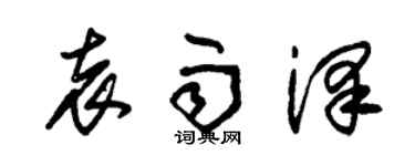 朱錫榮袁雨澤草書個性簽名怎么寫