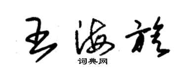 朱錫榮王海旋草書個性簽名怎么寫