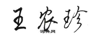 駱恆光王農珍行書個性簽名怎么寫