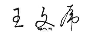 駱恆光王文虎草書個性簽名怎么寫