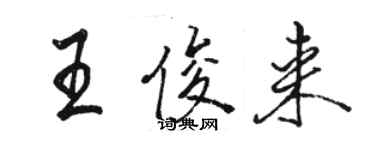 駱恆光王俊來行書個性簽名怎么寫