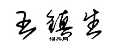 朱錫榮王鎮生草書個性簽名怎么寫
