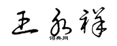 曾慶福王水祥草書個性簽名怎么寫