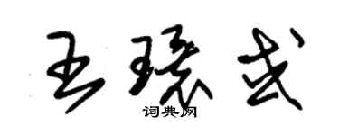 朱錫榮王環或草書個性簽名怎么寫