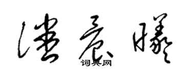 梁錦英潘晨曦草書個性簽名怎么寫