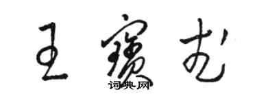 駱恆光王寶武草書個性簽名怎么寫