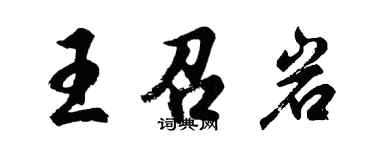 胡問遂王召岩行書個性簽名怎么寫