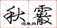 龐中華秋霰行書怎么寫