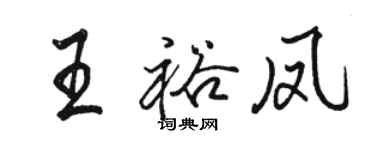 駱恆光王裕鳳行書個性簽名怎么寫