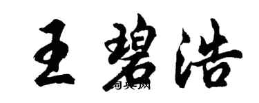 胡問遂王碧浩行書個性簽名怎么寫