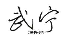 駱恆光武寧行書個性簽名怎么寫