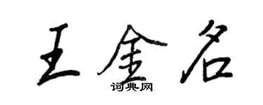 王正良王金名行書個性簽名怎么寫