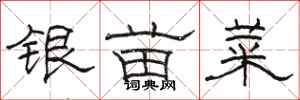 駱恆光銀苗菜隸書怎么寫