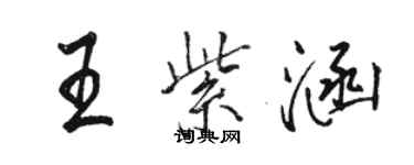 駱恆光王紫涵行書個性簽名怎么寫