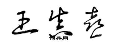 曾慶福王真喜草書個性簽名怎么寫