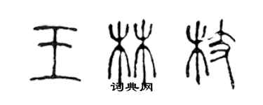 陳聲遠王林枝篆書個性簽名怎么寫