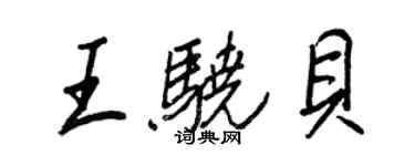 王正良王驍貝行書個性簽名怎么寫