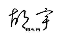 梁錦英胡宇草書個性簽名怎么寫