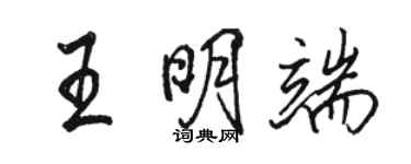 駱恆光王明端行書個性簽名怎么寫