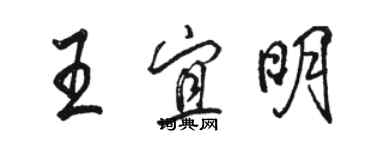 駱恆光王宜明行書個性簽名怎么寫