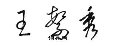 駱恆光王繁秀草書個性簽名怎么寫