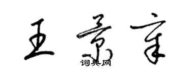 梁錦英王景章草書個性簽名怎么寫