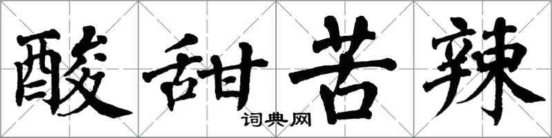 翁闓運酸甜苦辣楷書怎么寫