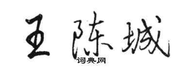 駱恆光王陳城行書個性簽名怎么寫