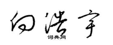 梁錦英向浩宇草書個性簽名怎么寫