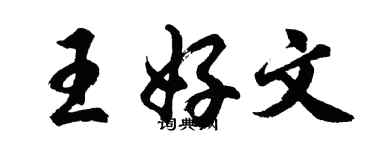 胡問遂王好文行書個性簽名怎么寫