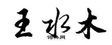 胡問遂王水木行書個性簽名怎么寫