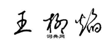 梁錦英王柳焰草書個性簽名怎么寫