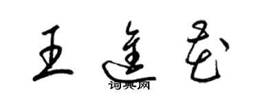 梁錦英王進花草書個性簽名怎么寫