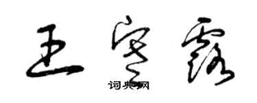 曾慶福王寒露草書個性簽名怎么寫