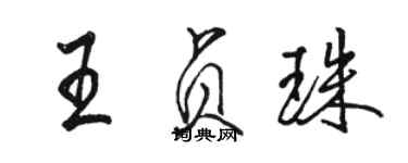 駱恆光王貞珠行書個性簽名怎么寫