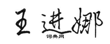 駱恆光王進娜行書個性簽名怎么寫