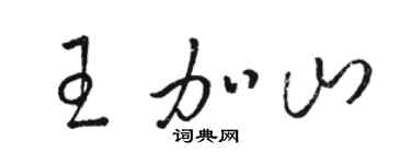 駱恆光王加山草書個性簽名怎么寫