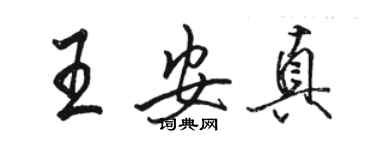 駱恆光王安真行書個性簽名怎么寫