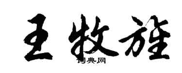 胡問遂王牧旌行書個性簽名怎么寫