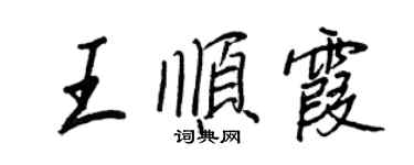 王正良王順霞行書個性簽名怎么寫