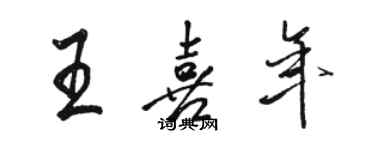 駱恆光王喜年行書個性簽名怎么寫