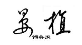 梁錦英晏植草書個性簽名怎么寫