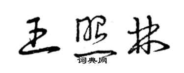 曾慶福王照林草書個性簽名怎么寫