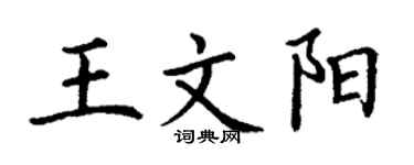 丁謙王文陽楷書個性簽名怎么寫
